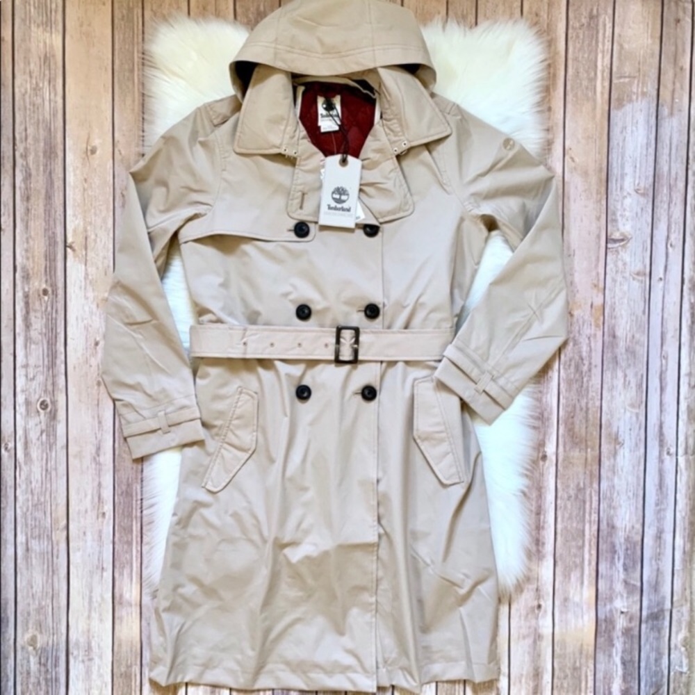 Timberland women’s trench with hood and lining